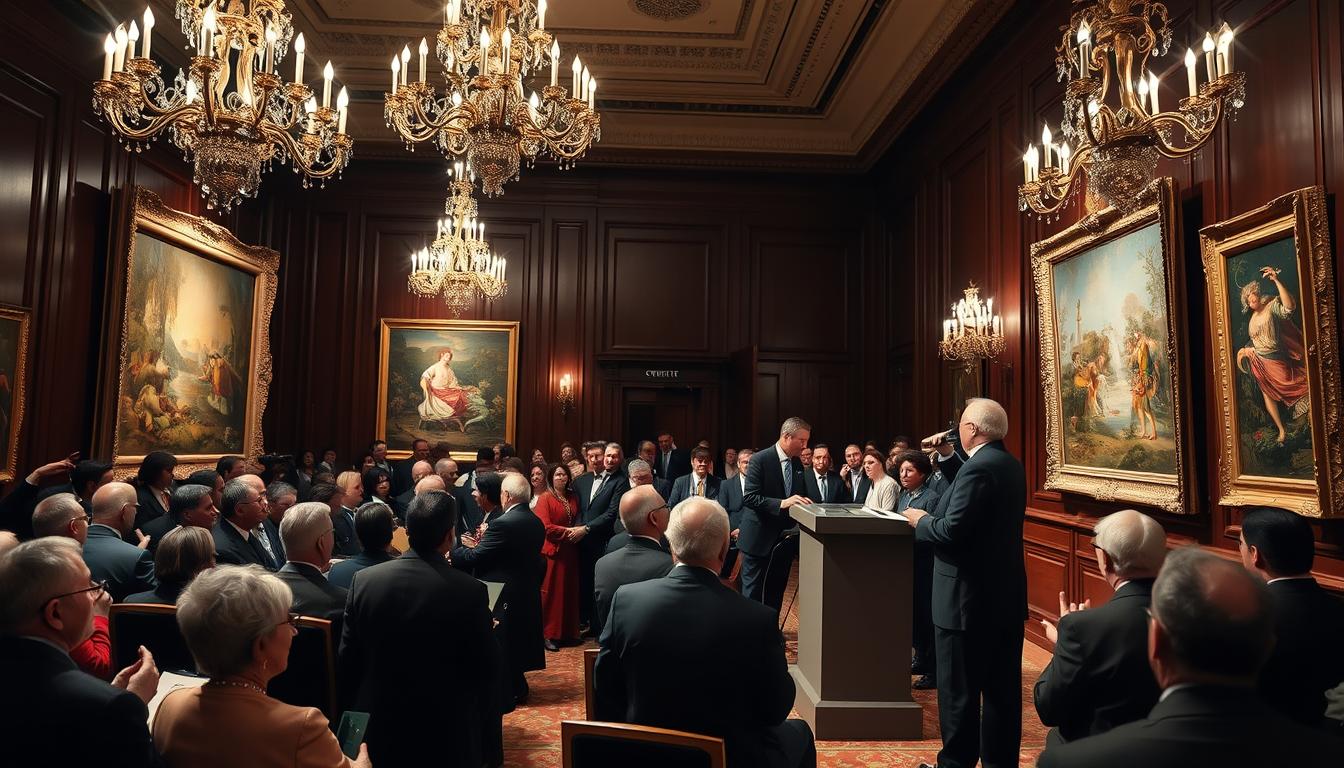 Aukcja sztuki w prestiżowym domu aukcyjnym Christie's, gdzie licytowane są najdroższe obrazy na świecie