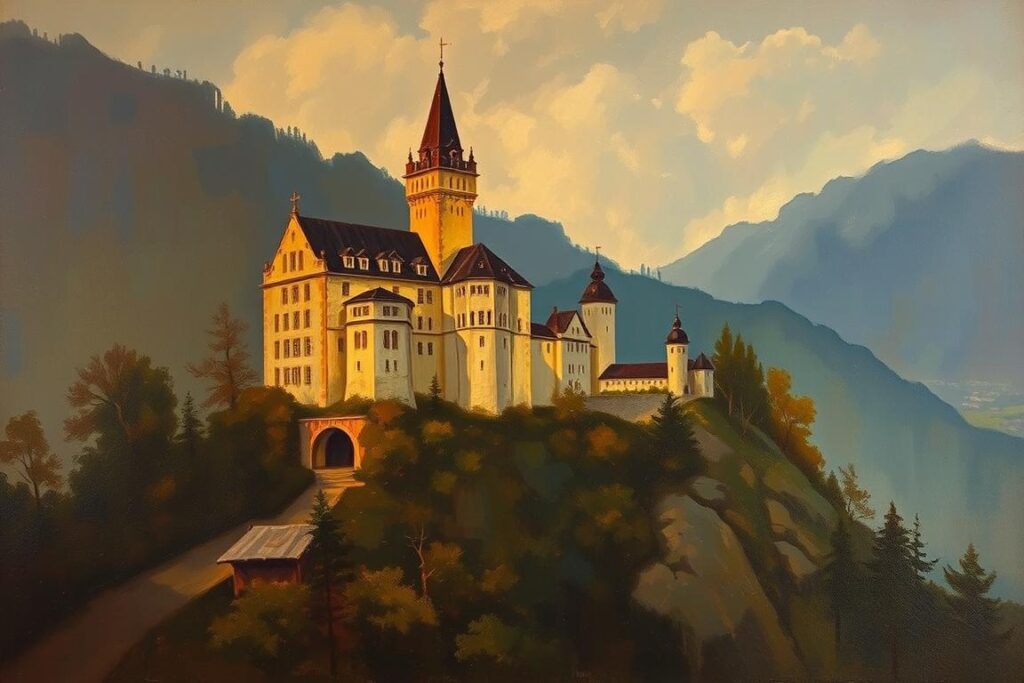 Zamek Kufstein Aleksandra Gierymskiego - obraz zaginiony podczas II wojny światowej