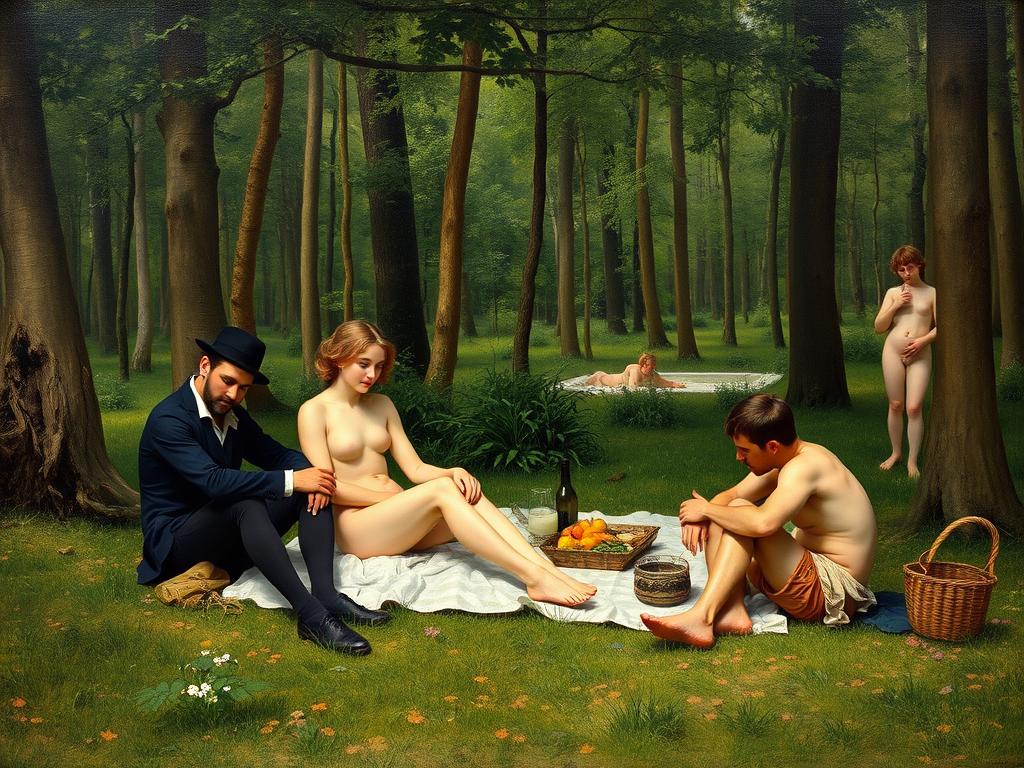 Śniadanie na trawie Édouarda Maneta - jedno z najbardziej kontrowersyjnych dzieł sztuki XIX wieku Śniadanie na trawie Édouarda Maneta - jedno z najbardziej kontrowersyjnych dzieł sztuki XIX wieku