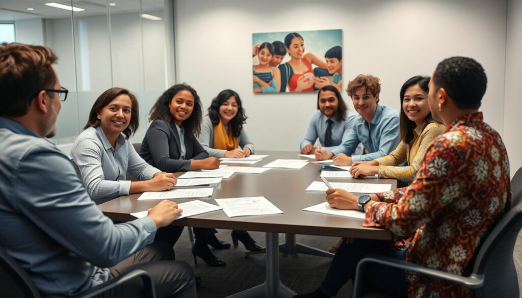 Grupa osób podczas zakładania nowego stowarzyszenia kulturalnego