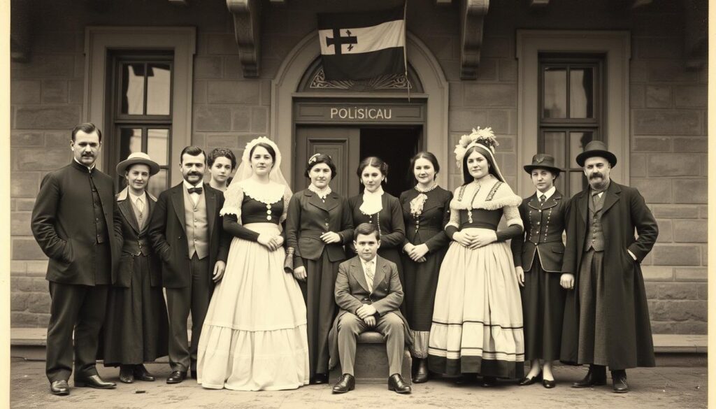 Historyczne zdjęcie przedstawiające pierwsze polskie stowarzyszenie kulturalne z XIX wieku