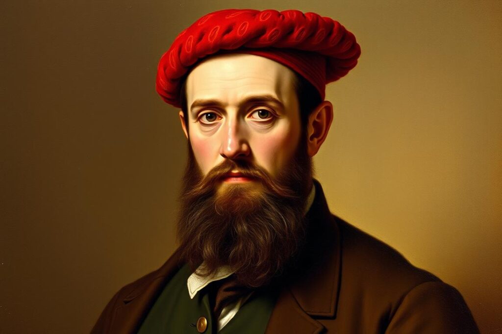 Portret Jana Rustema w charakterystycznym tureckim fezie Portret Jana Rustema w charakterystycznym tureckim fezie