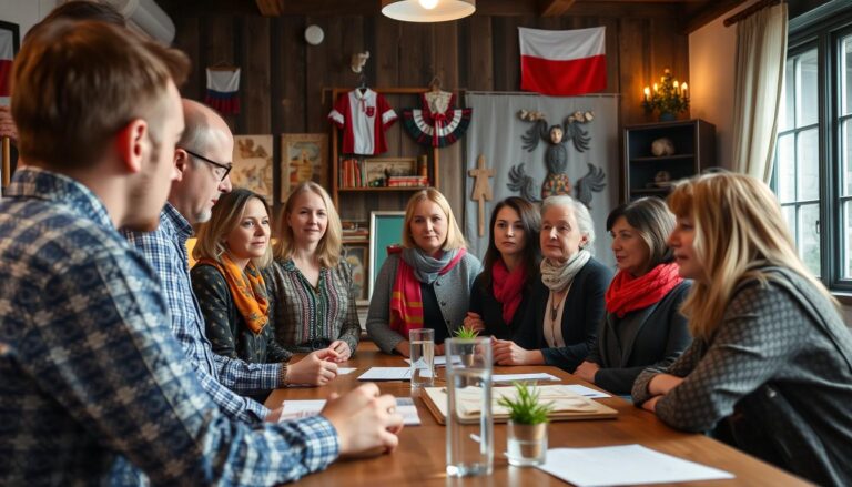 Spotkanie członków polskiego stowarzyszenia kulturalnego podczas wydarzenia artystycznego
