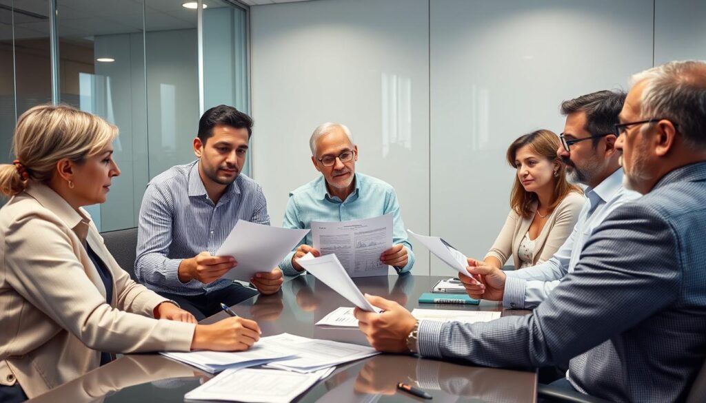 Spotkanie zarządu stowarzyszenia kulturalnego omawiające wyzwania finansowe