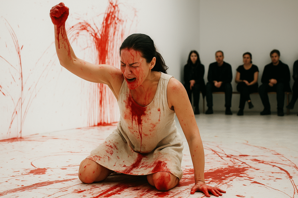 kobieta wykonująca performance