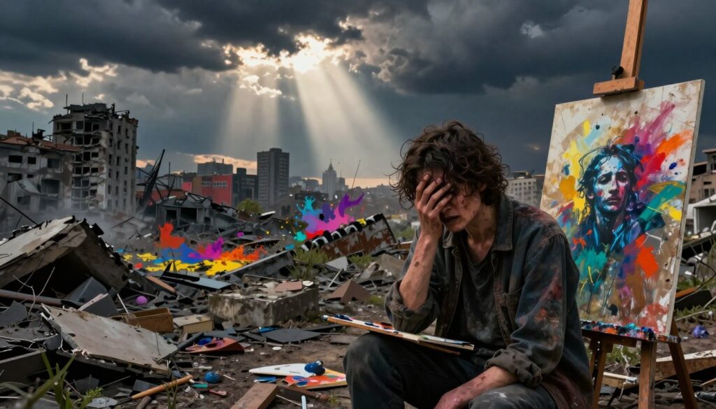 wpływ traumy wojennej na twórczość